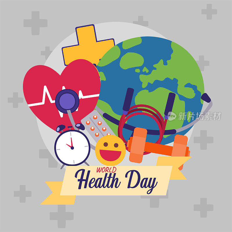 世界卫生日的概念。保健、健康保护的全球国际活动