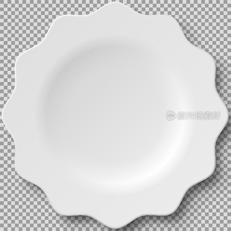 空白瓷三维板。用于餐厅上菜的炊具、瓷器、陶器元素