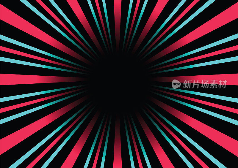 TikTok背景。矢量插图。抽象的背景。未来的蓝色红色矢量黑色背景。对比色边框数字动态优雅。抖音，抖音