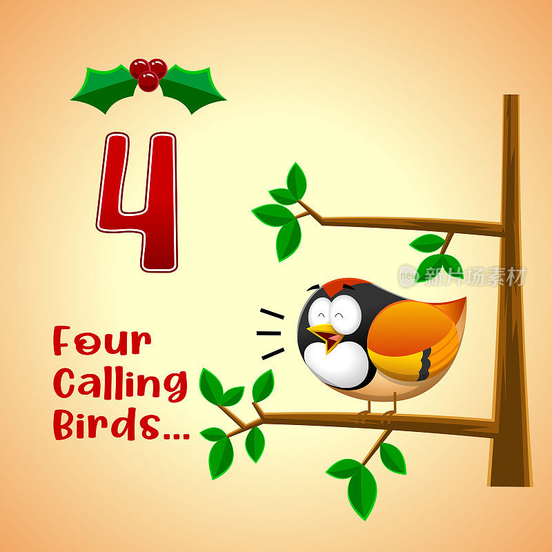 圣诞节的12天-第4天-四只鸣叫的鸟