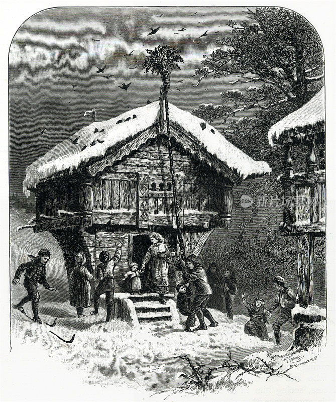 庆祝圣诞潮19世纪插图
