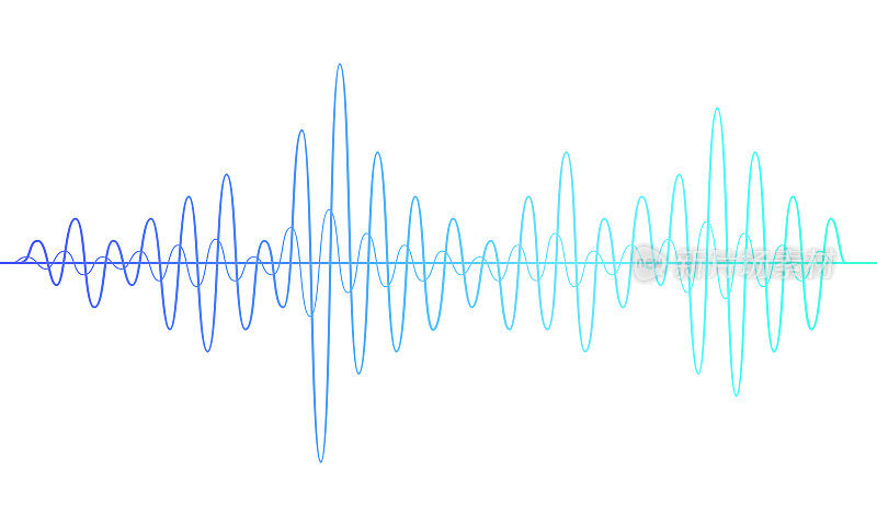 声波矢量。波作为音频均衡器隔离的背景。音频技术。脉冲音乐波形