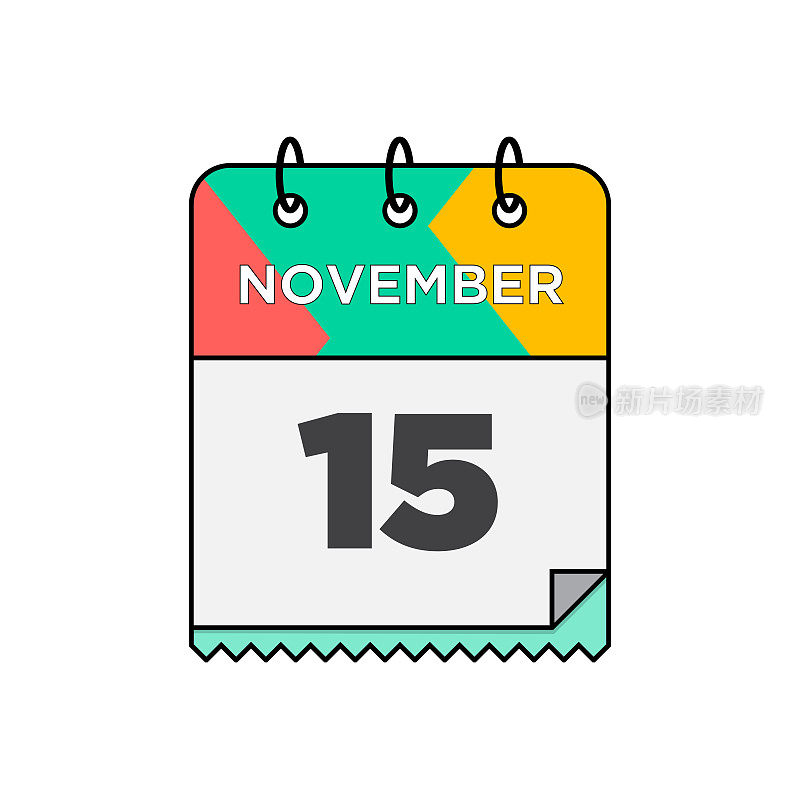 十一月-每日日历图标在平面设计风格股票插图