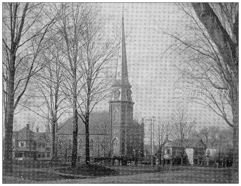 马萨诸塞州汉普顿县的古董图片:浸信会教堂