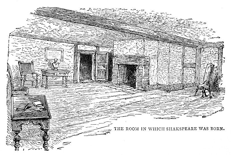 在埃文河畔的斯特拉特福，莎士比亚出生的房间