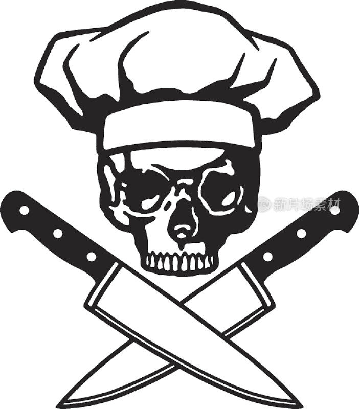 骷髅厨师和交叉刀