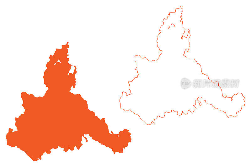 萨拉戈萨省(西班牙王国，阿拉贡自治社区)地图矢量插图，潦草素描萨拉戈萨地图