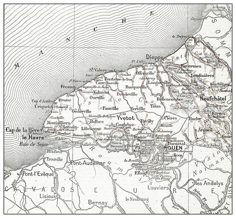 法国古代塞纳河地图(département)