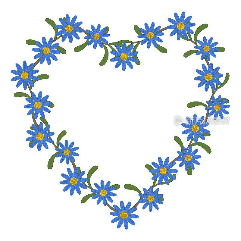 蓝色的雏菊是爱心的象征