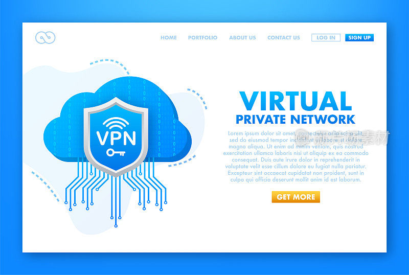 安全VPN连接概念。虚拟专用网络连接概述。向量股票插图