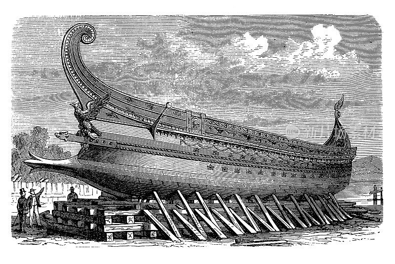 三桨大帆船古罗马三桨大帆船，一种有三排桨的大帆船，在地中海中占统治地位