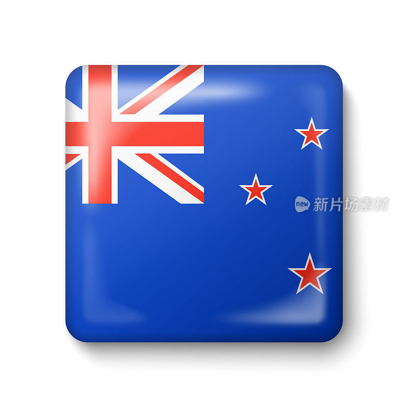 新西兰国旗-广场光滑的图标。