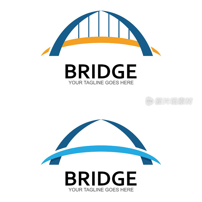 桥梁矢量图标插图设计模板