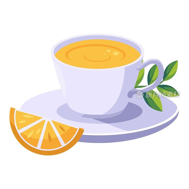 柠檬奶茶杯图标设计典雅古典。