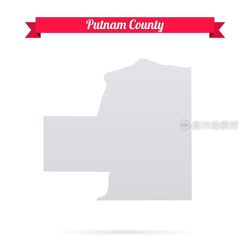 伊利诺伊州普特南县。白底红旗地图