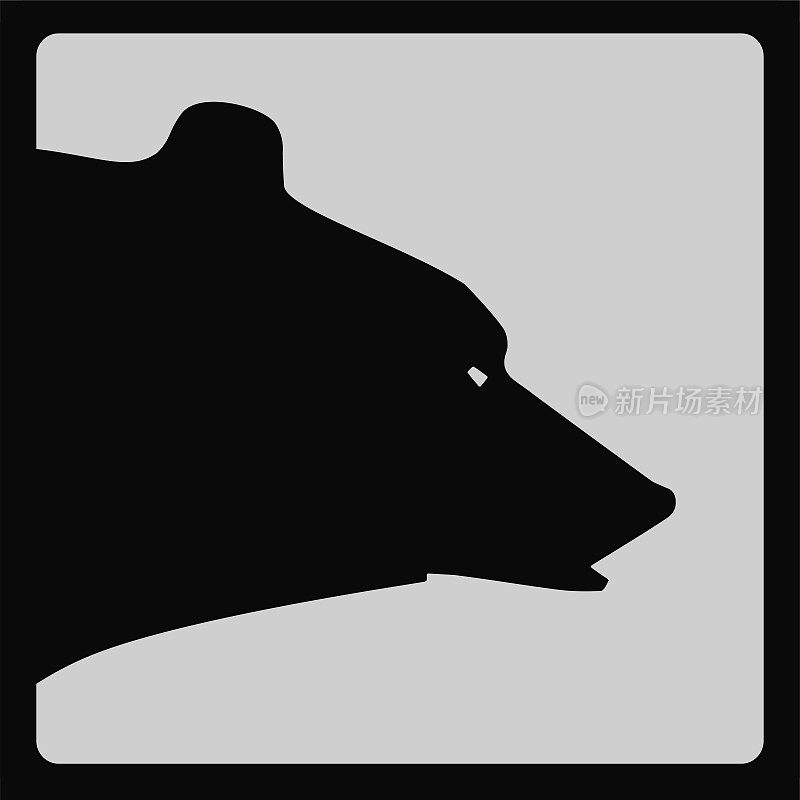 灰熊头，图标标志
