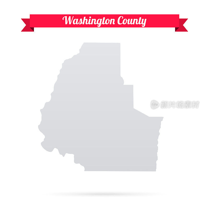 爱达荷州华盛顿县。白底红旗地图