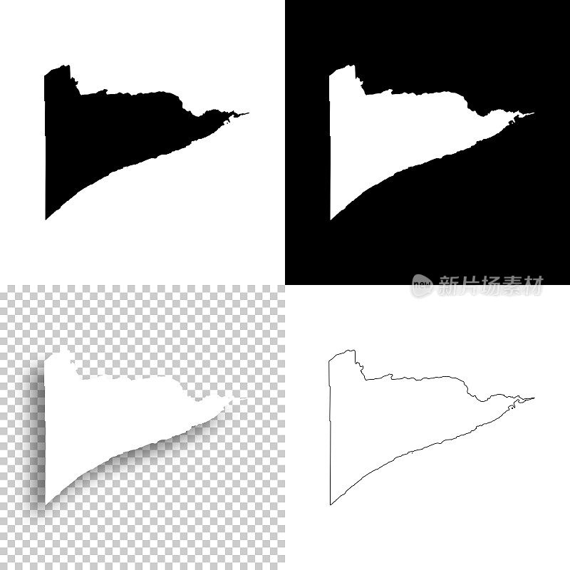 库克县，明尼苏达州。设计地图。空白，白色和黑色背景