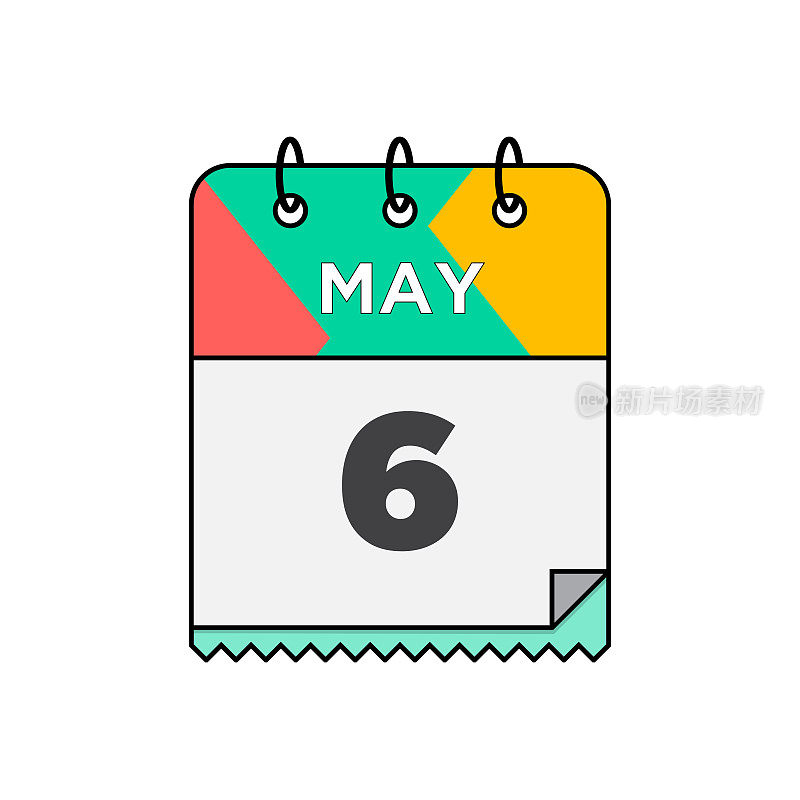 五月-每日日历图标在平面设计风格股票插图