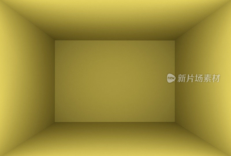3D渲染黄色空房间