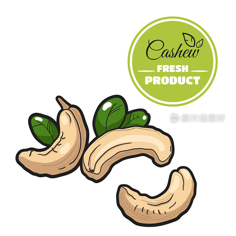 Colored_Cashew_On_White