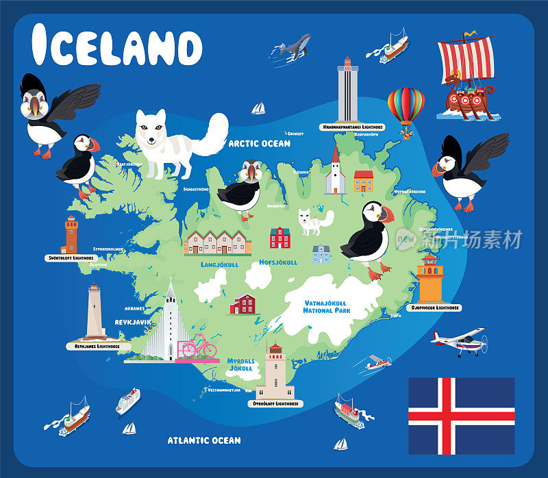 冰岛旅游地图