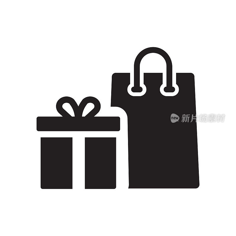 礼物图标,矢量符号插图。