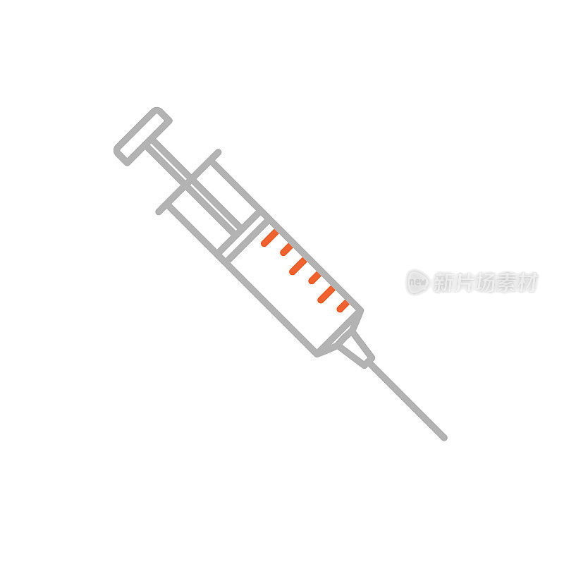 带有可编辑笔触的注射器图标