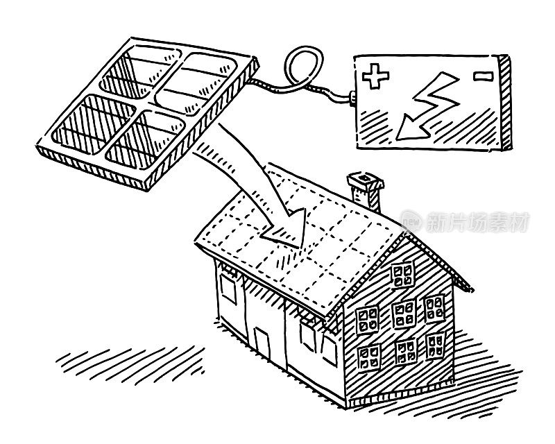 自动能源建筑太阳能板绘图