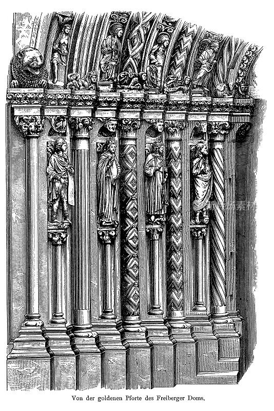 弗莱堡大教堂金门的木刻细节