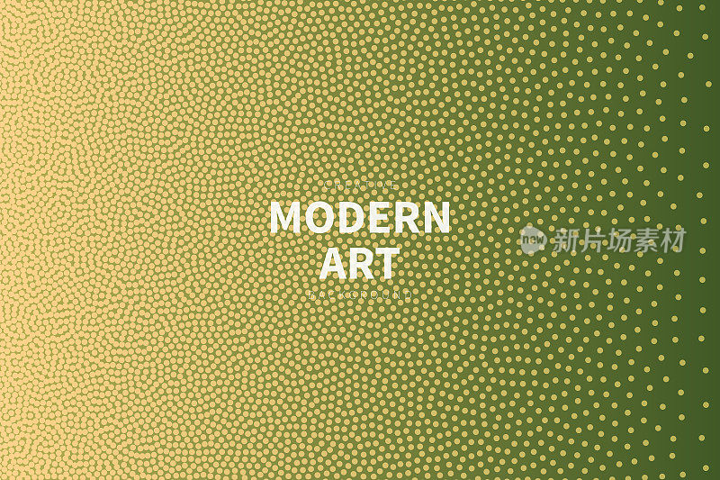 抽象设计与点和绿色渐变-点画艺术-时尚的背景