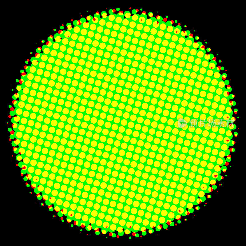 黄色圆点半色调圆形图案