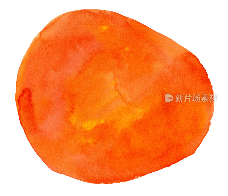 纹理桃橙色水彩形状