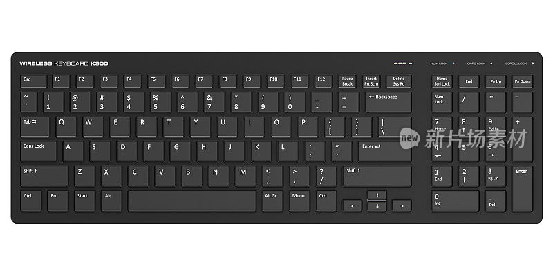 黑色无线电脑PC键盘