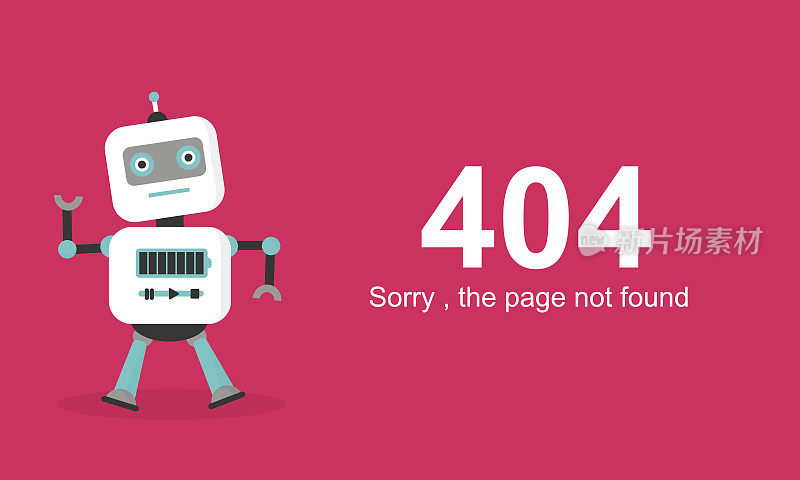 页面未找到错误404。向量模板
