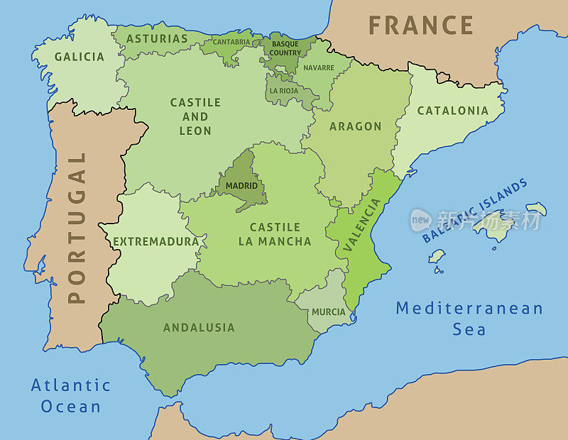 西班牙的地图