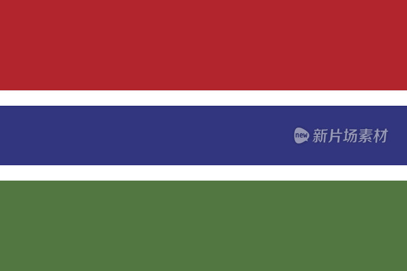 冈比亚官方矢量旗。冈比亚伊斯兰共和国。冈比亚官方矢量旗。冈比亚伊斯兰共和国。