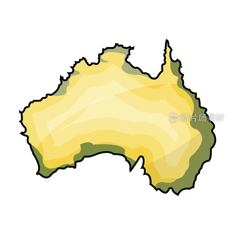 澳大利亚领土在卡通风格孤立的白色背景图标。澳大利亚符号股票矢量插图。