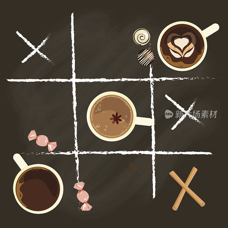 咖啡在黑板