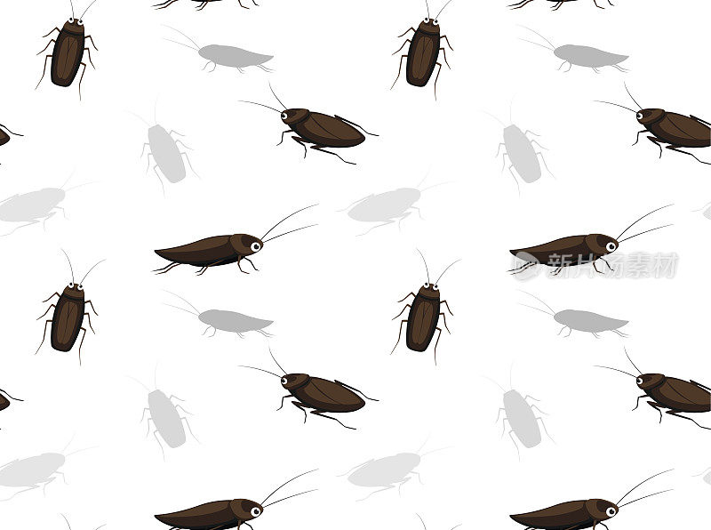 蟑螂卡通无缝墙纸