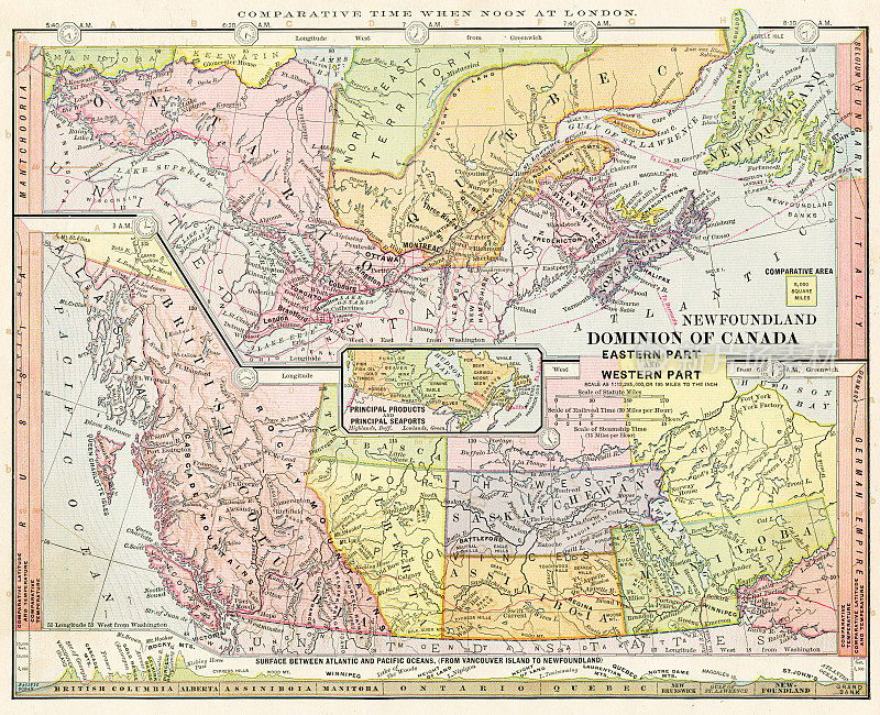1886年加拿大自治领地图
