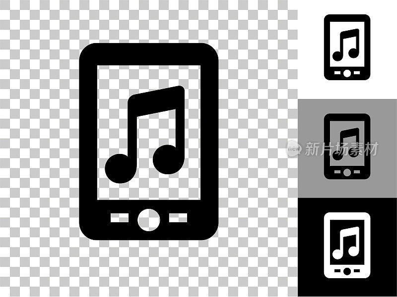 音乐手机图标上的棋盘透明背景