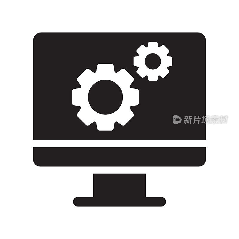 人工智能-机器学习相关图标。矢量图的符号