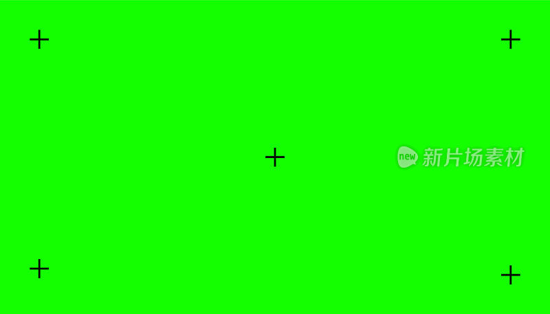 色度键，空白的绿色背景和运动跟踪点。视觉特效合成。屏幕背景模板。矢量图