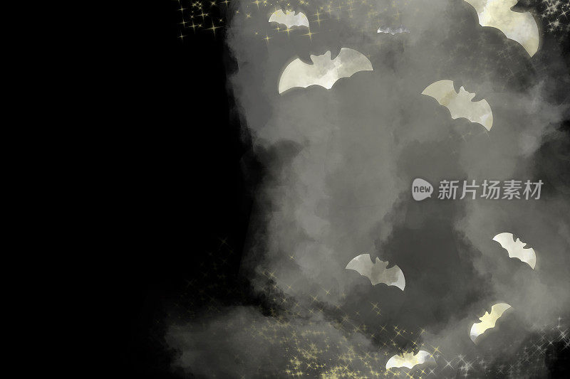 万圣节烟雾和蝙蝠背景图像