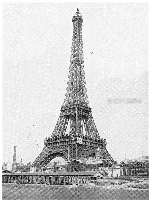 巴黎和法国的古董旅行照片:艾菲尔铁塔