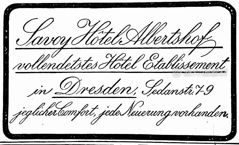 德累斯顿酒店广告，阿尔伯特酒店，完美的酒店设施，每一个舒适，每一个创新present