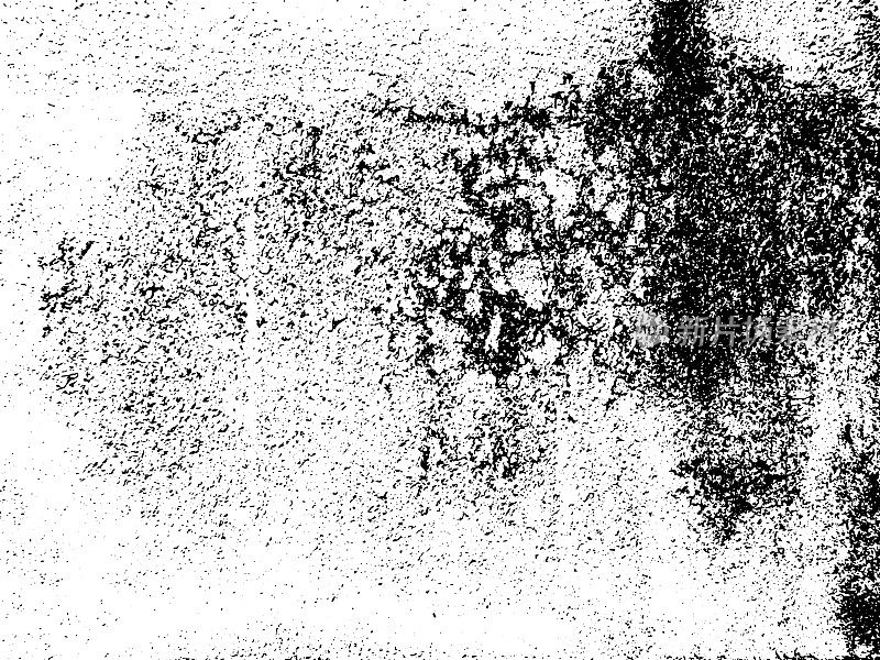 黑白垃圾音乐。痛苦叠加纹理。抽象表面灰尘和粗糙脏墙的背景概念。
悲伤插画简单地放置在物体上，产生垃圾效果。向量EPS10。