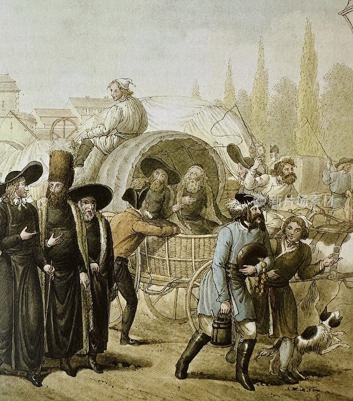 犹太商人在莱比锡的一个贸易会上参观