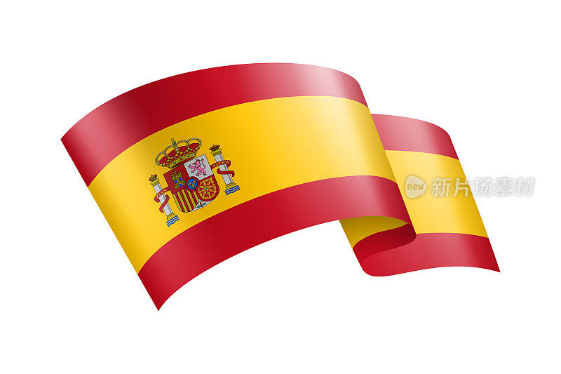 西班牙国旗丝带。西班牙国旗头旗。矢量股票插图